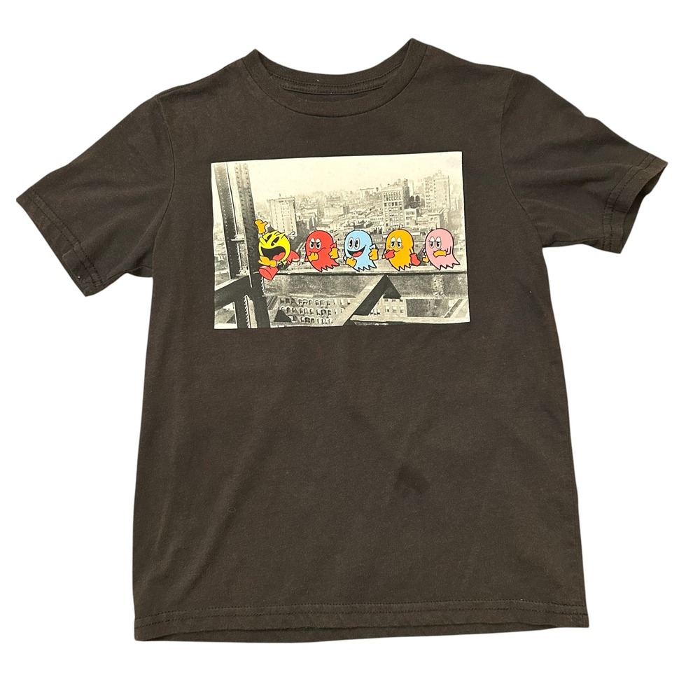 Pac-Man Ghosts Graphic T Shirt Boys Medium Black Retro Arcade Video Game Tee